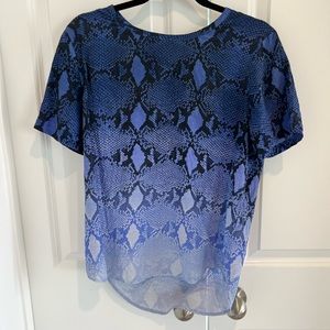 Equipment blue ombre snake skin shirt